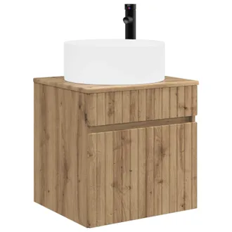 vidaXL Vanidad De Lavabo Montada En La Pared Roble Artisan Vidaxl
