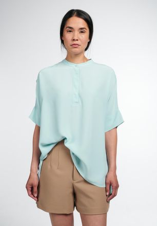 Eterna Shirtbluse ETERNA OVERSIZE FIT, Damen, Gr. 40, blau (hellblau), 100% Viskose, normal, Blusen Shirtbluse