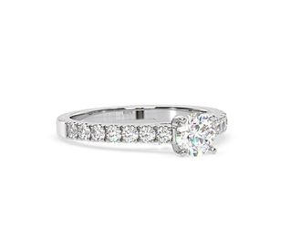 The Diamond Store Natalia Diamond Engagement Side Stone Ring Platinum 0.91CT G/VS2