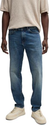 HUGO BOSS Mens Mid Rise Slim Fit Five Pocket Jeans in Navy - Size 38W/30L