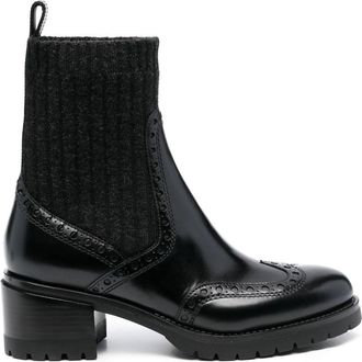 Santoni sock-style Chelsea boots - women - Leather - 39 1/2 - Black