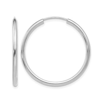 Diamond2Deal 10k Gold 2mm Round Endless Hoop Earrings
