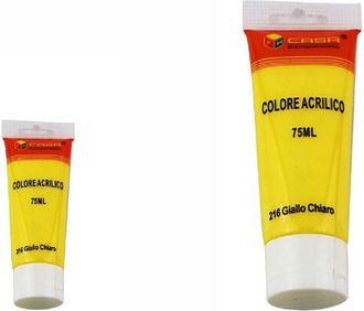 Trade Shop Trade Shop - Set 6pz Pittura Acrilica Vernice Confezione Colore Giallo Chiaro Tubo 75ml 07505