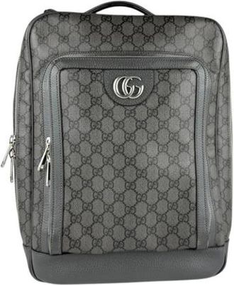 Gucci Pre-owned Backpacks, male, Gray, Size: ONE SIZE Pre-owned GG Supreme Backpack