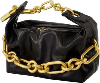 Balmain Hobo Bags - Sync Mini Shoulder Bag - Leather - Black - Gr. unisize - in Schwarz - für Damen