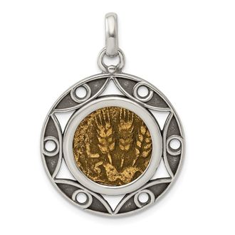 Diamond2Deal Sterling Silver and Bronze Antiqued Agrippa Coin Pendant with a Certificate of Authenticity