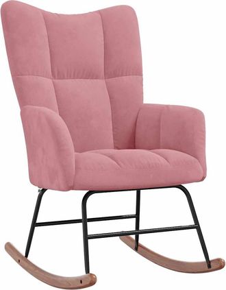 vidaXL Silla Mecedora De Terciopelo Rosa Vidaxl