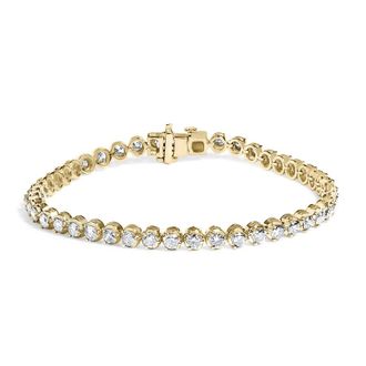House of Brilliance 10K Yellow Gold 5.0 Cttw Diamond Tennis Bracelet