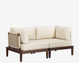 Sklum Sklum - Sof&aacute; Modular De Jard&iacute;n De 2 Piezas Con 2 Sillones Esquineros En Acacia Giulia