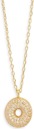 Argento Vivo Cubic Zirconia Bubble Inital Pendant Necklace in Gold - O at Nordstrom