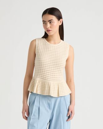 NVLT Womens Sleeveless Peplum Sweater