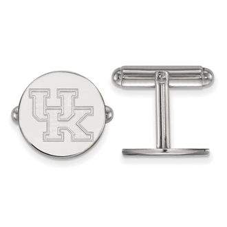 Diamond2Deal Sterling Silver Rhodium-plated Kentucky U-K Cuff Links