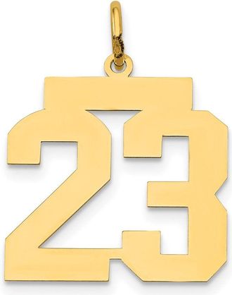 Diamond2Deal 14k Yellow Gold Medium Polished Number 23 Charm Pendant