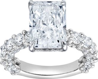 LuvMyJewelry Maelis 14K Gold Radiant Lab Grown Diamond Hidden Halo Engagement Ring - 7.45 Cts in 14K White Gold at Nordstrom, Size 5.5