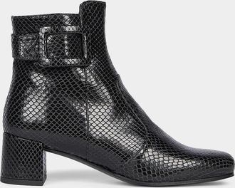 Roger Vivier Tres Vivier 45MM Snakeskin-Embossed Leather Ankle Boots