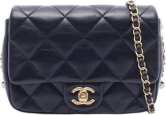 Chanel Pre-owned Vintage Cross Body Bag - Dames - Vintage Schoudertas - Zwart - ONE Size - Leer - Vintage