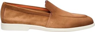 Santoni Su&egrave;de Leren Loafers Casual - Heren - Loafers - Bruin - 44 EU - Su&egrave;de - Schoenen