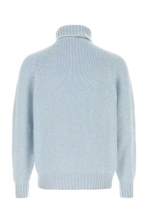 Umit Benan Mens Light-Blue Cashmere Sweater Lightblue Exterior: Maglie
