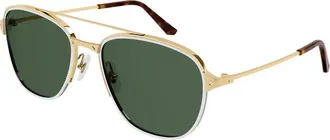 Cartier Santos de Cartier Polarized Green Navigator Mens Sunglasses CT0326S 002 57