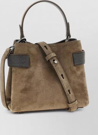 Brunello Cucinelli small suede shoulder bag