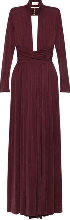 Elisabetta Franchi Womens Key-hole Mock-neck Maxi Dress - Dark Red - Size EU 38 (Womens)