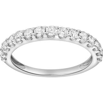 LuvMyJewelry Francesca 14K Gold Round Diamond Studded Half Eternity Band Ring - 0.5cts in 14K White Gold at Nordstrom, Size 5.5