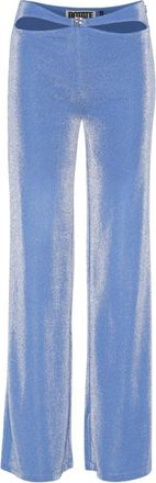 Rotate Metallic Jersey Broek - Dames - Wijde Broeken - Blauw - XL - Broeken
