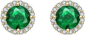 Rachel Glauber 14K Diamond CZ Earrings