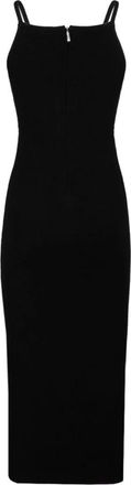 Michael Kors Zwarte gebreide midi-jurk - Dames - Casual kleedjes - Zwart - M - Polyester - Kleedjes