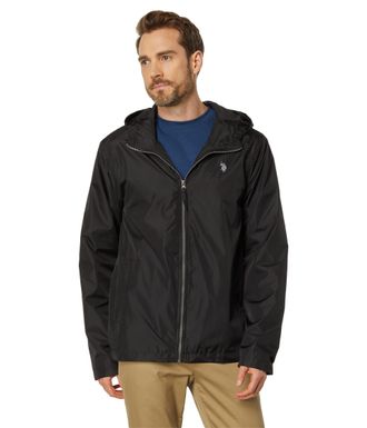 U.S.Polo Association Solid Windbreaker Black SM, Black