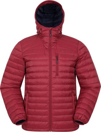Mountain Warehouse Henry II Mens Down Padded Jacket - Water Resistant Puffer Coat, Insulated Winter Wear - Clothing for Outdoor & Travel Dark Red XS