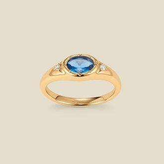 Made by Mary Oval Birthstone Signet Ring
