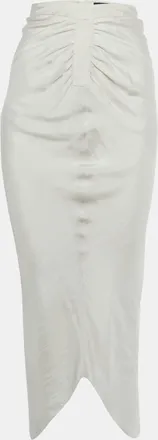 Emporio Armani Grey Silk Asymmetric Skirt