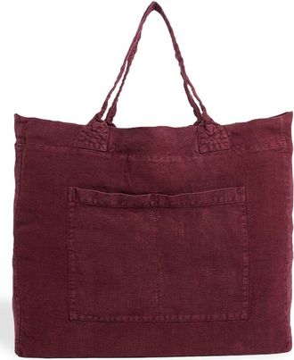 ONCE MILANO pocket weekend bag - unisex - Linen/Flax - One Size - Red