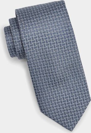 Canali Men & apos;s Basket-Weave Jacquard Silk Tie