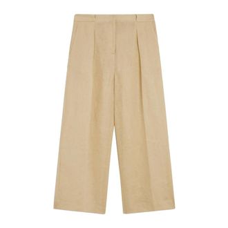 Semicouture Pureza Trousers - female - Semicouture - Wide Trousers - Beige - L - Trousers