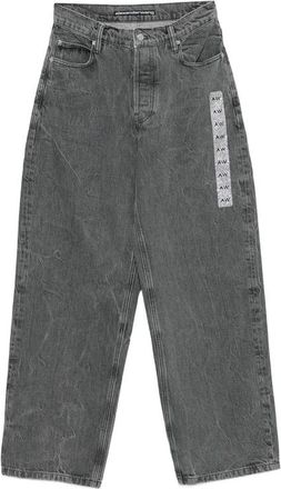 Alexander Wang Jeans met kristalversiering - Dames - Regular Fit Jeans - Grijs - W30 - Katoen - Jeans