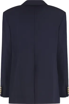 Polo Ralph Lauren Womens Double-Breasted Wool Blazer Blue Shell: Blazers Jacket