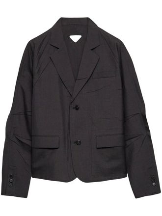 Prada single-breasted jacket - men - Mohair/Silk - 46 - Grey
