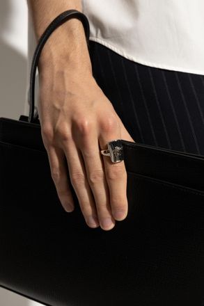 Versace Signet Ring With Medusas Head, Mens, Silver