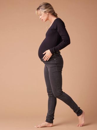 Envie de Fraise Skinny-Umstandsjeans, Seamless-Bund WATERLESS ENVIE DE FRAISE, Bundweite verstellbar schwarz denim