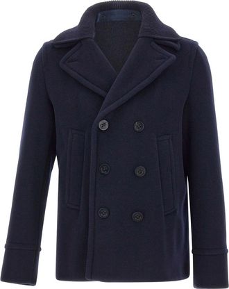 Paul & Shark Double-Breasted Wool Peacoat With Structured Silhouette