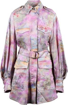 Zimmermann Abito Sahariana Svasato - Dames - Shirt Kleedjes - Roze - S - Kleedjes