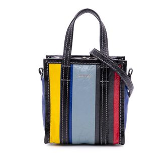 Balenciaga Gestreepte Leren Shop Tote