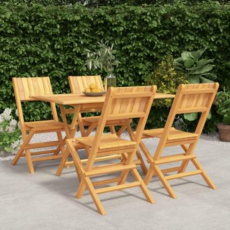 vidaXL Vidaxl - Juego De Comedor Para Jard&iacute;n 5 Piezas Madera Maciza De Teca