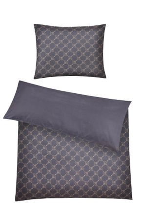 Joop Wendebettwäsche, Dunkelgrau, Textil, Naturmaterialien, Blume, 140x200 cm, Textiles Vertrauen - Oeko-Tex, pflegeleicht, schadstoffgeprüft, edel glänzen