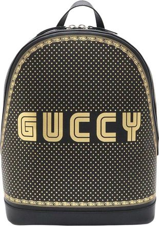Gucci Black Leather Guccy Backpack (Authentic Pre-Loved)