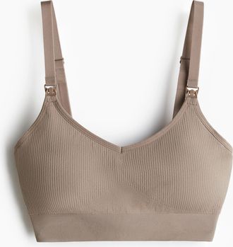 H&M MAMA Seamless Sport-BH mit Stillfunktion - Brown