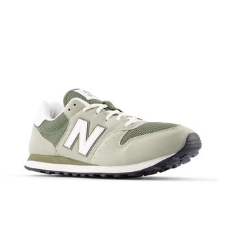 New Balance Sneaker NEW BALANCE 500, Herren, Gr. 43, schwarz olivine, sea salt, Synthetik, Textil, mehrfarbig, Schuhe Sneaker