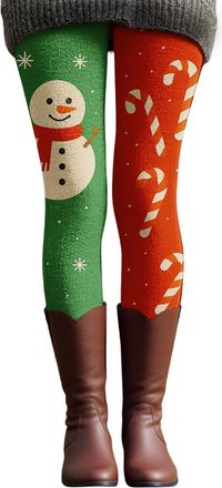 Generic Christmas Running Clothes for Women Santa Snowflake Graphic Yoga Jogging Pants Stretchy Fitness Running Leggings Hiking Casual Xmas Pants Fall Festiva